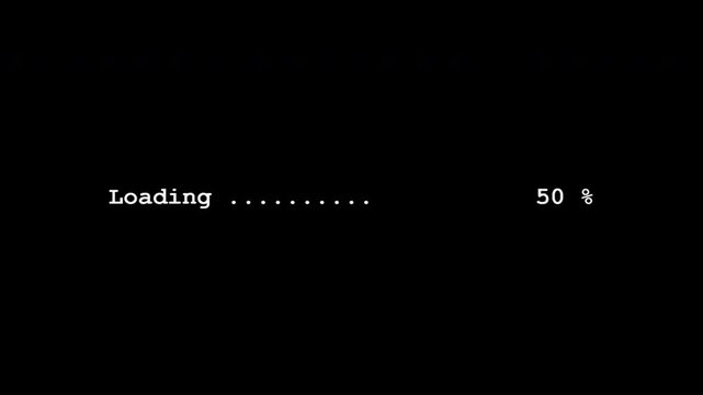 Retro 8bit Loading Screen Animation with Percentage Progress Indicator