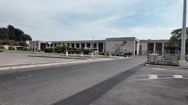 View of the historic Roma Ostiense railway station in Rome Italy