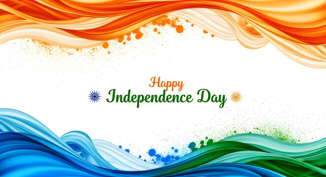 Happy Independence Day celebration with fireworks and flag. Patriotic holiday greeting card featuring colorful summer sky background.