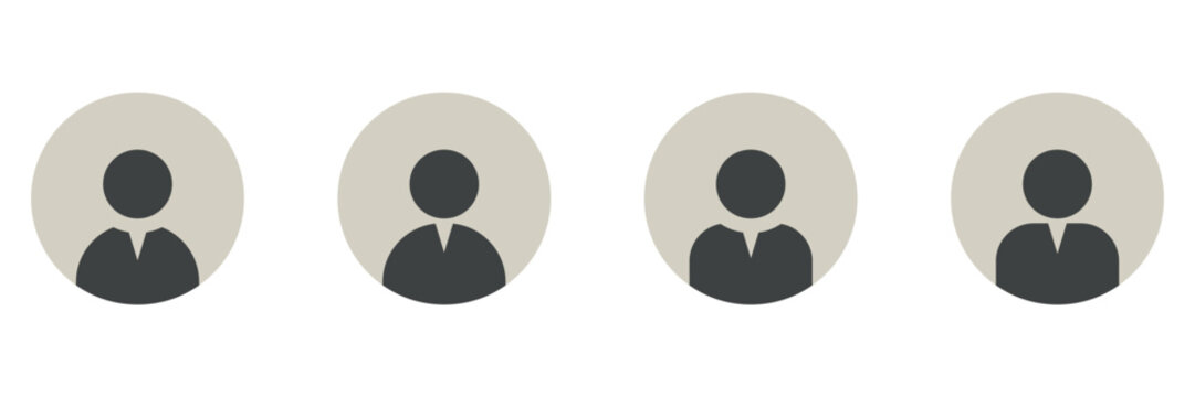 Minimalist user profile avatar icon set for modern web design interface