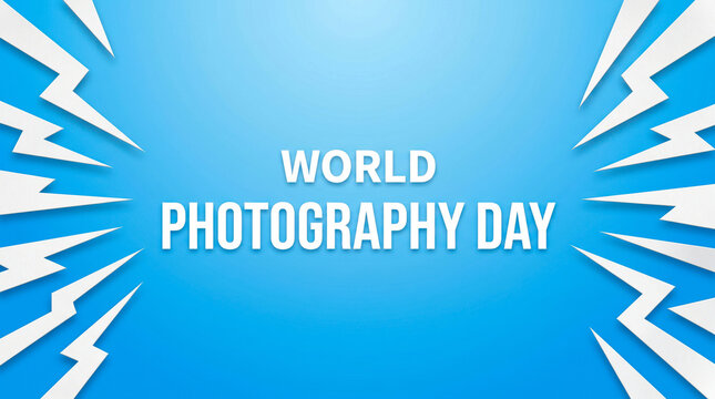 World photography day celebration with lightning bolts design