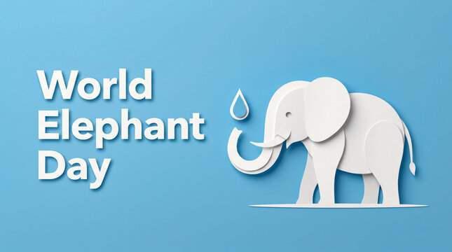 White elephant spraying water on world elephant day