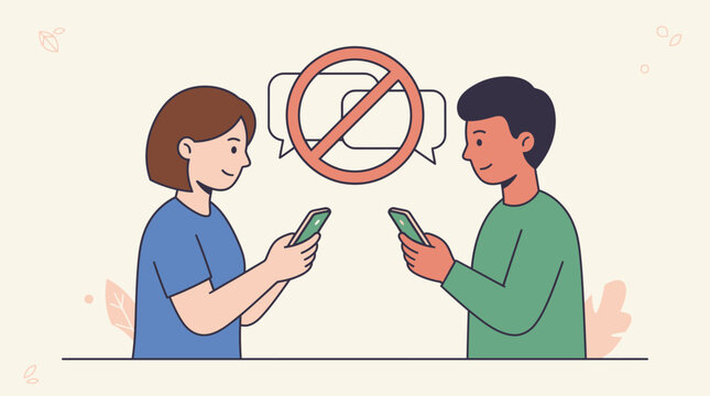 People ignoring each other with phones.