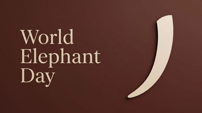 World elephant day logo with tusk icon