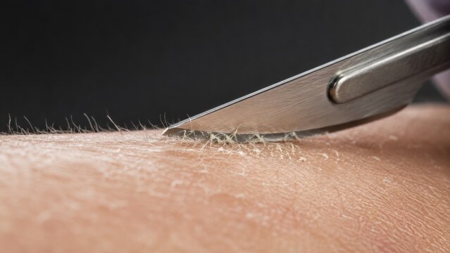Dermaplaning procedure removing dead skin and vellus hair