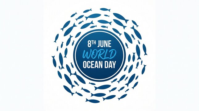 World ocean day celebration with fish design