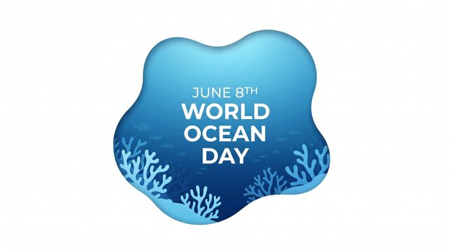 World ocean day logo with ocean wave design