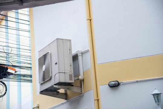 Commercial Air Conditioning Unit on Building Exterior
