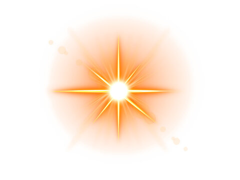 Beautiful shining star illustration showcasing sharp light beams isolated on an ultra clean canvas.