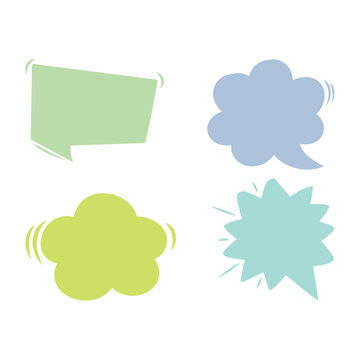 colorful speech bubbles for comics or chat designs with transparent background PNG
