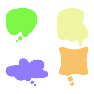 colorful speech bubbles for chat or dialogue on transparent background PNG