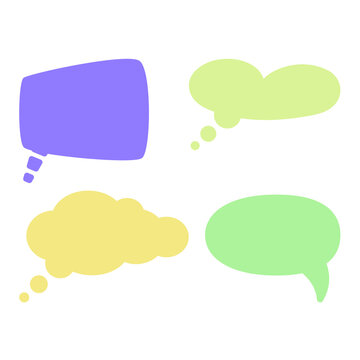colorful speech bubbles for comics or chat illustrations with transparent background PNG