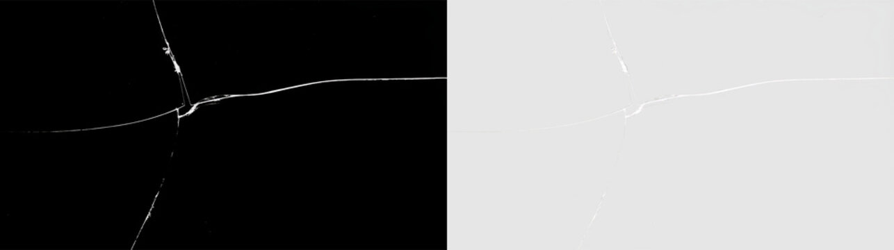 Cracked surface with visible lines on a transparent background