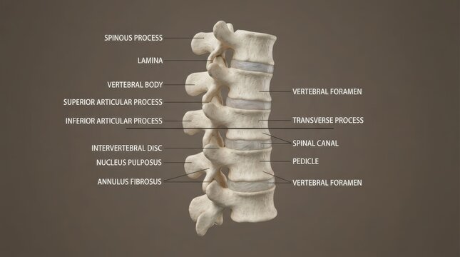 3d medical illustration of human lumbar spine anatomy