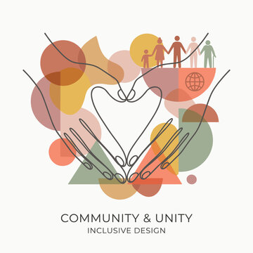Hands holding heart symbolizing community and unity in inclusive design. International Day of the Deaf  