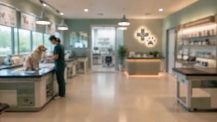 veterinary clinic interior blurred background animal hospital pet healthcare professional veterinary office medical exam room modern veterinary practice