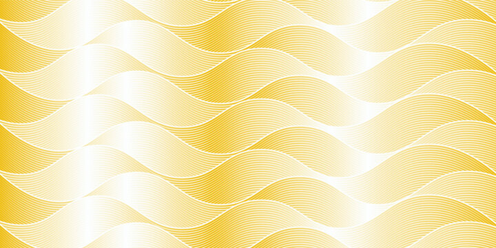 Yellow instant noodle, pasta and spaghetti texture with geometric wavy lines. Ramen, pasta vector pattern. Background abstract food illustration