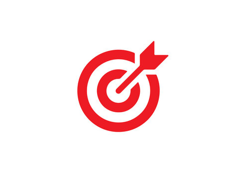 A black and white icon of a target with an arrow hitting the center