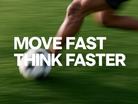 Dynamic motion captures athlete sprinting on green field, inspiring energy and focus