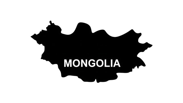 Mongolia map silhouette with country name for patriotic representation during national holidays