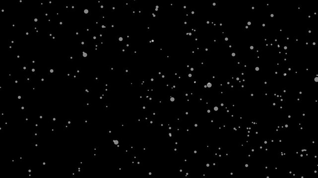 White abstract 3d sphere of glowing particles and energy waves. falling snowflakes on black
