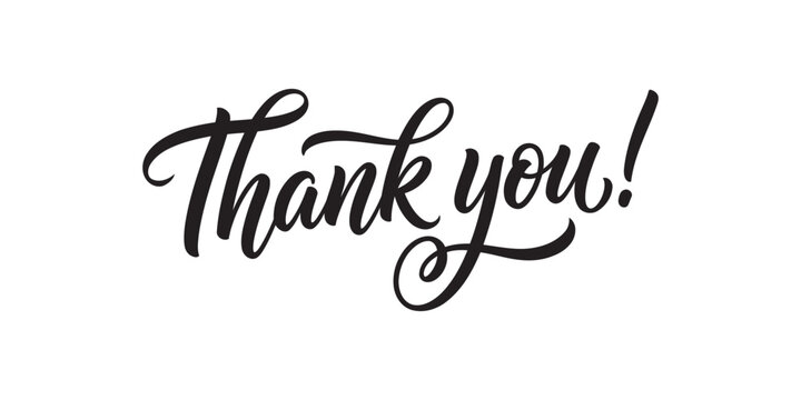 Elegant hand lettered thank you message for cards and digital designs