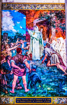 Saint Genevieve Patron Saint Painting Pantheon Basilica Paris France
