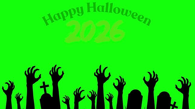 Happy Halloween 2026 Green Screen | Rising Zombie Hands & Graveyard Overlay
 (Descriptive): Zombie Hands Rising from Graves Green Screen (Happy Halloween 2026)

 (Action-Oriented): 
