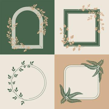 Elegant frame with fern leaf decoration