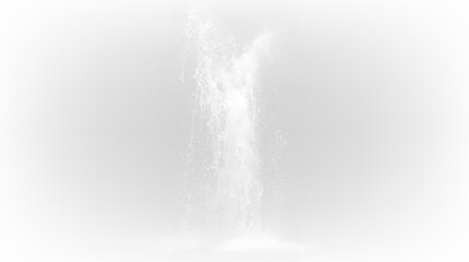 Obraz premium Water flowing down from a height, creating a splash and mist in the air, on a transparent background