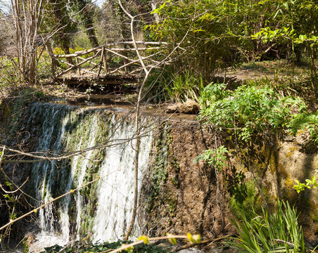 Waterfall in Botanic garden in Saints Constantine and Helena resort, Bulgaria