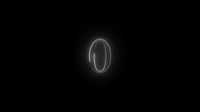Go countdown animation on black screen. Bright neon Go timed animation. Seconds countdown timer for game concept.