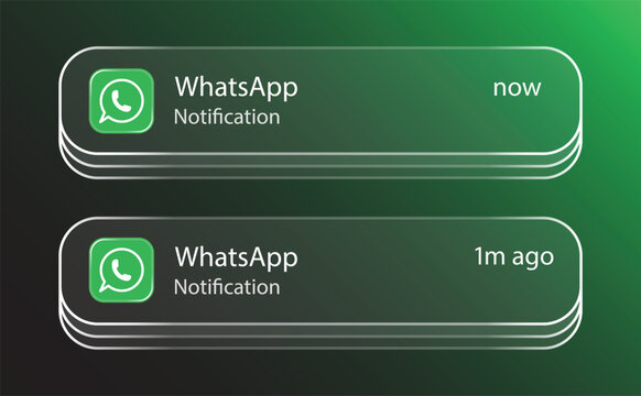 WhatsApp Notification Banner in Liquid Glass Style, Editorial Use Only