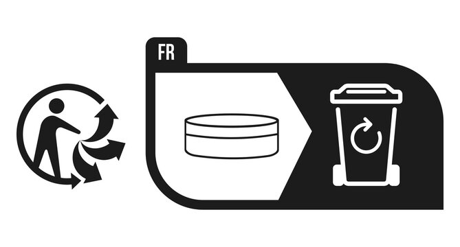 Trıman symbol logo of plastic pot black vector