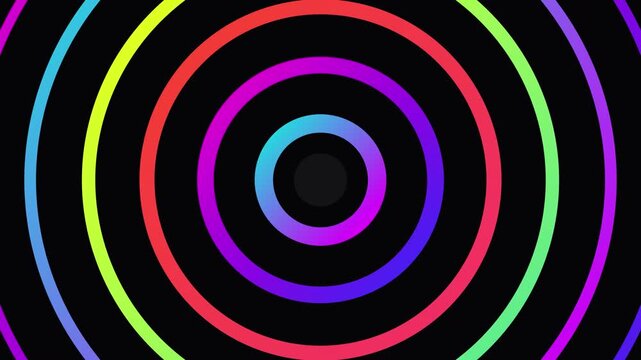 abstract concentric rainbow ring expansion motion overlay