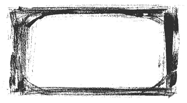 Vector hand drown old painted rectangle black frame isolated. Spray grain gradation rectangle overlay. Vector png