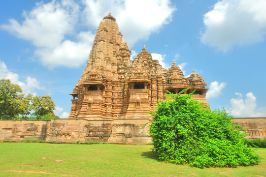 The Kandariya Mahadeva Temple the largest and most ornate Hindu temple in the medieval temple group found at Khajuraho in Madhya Pradesh, India. 
