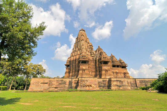 The Kandariya Mahadeva Temple the largest and most ornate Hindu temple in the medieval temple group found at Khajuraho in Madhya Pradesh, India. 