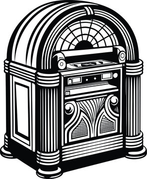 Vintage jukebox with decorative design