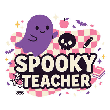 Halloween vector illustration spooky teacher design for fall school and festive occasions