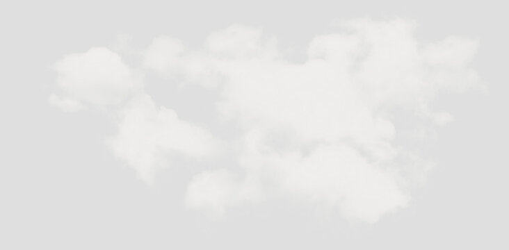  Fluffy white cloud floating on a transparent background with no other elements