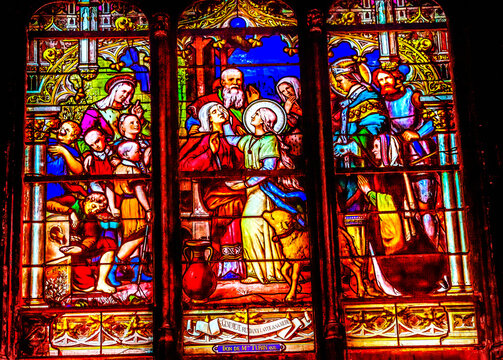 Saint Genevieve Stained Glass Saint Severin Church Paris France