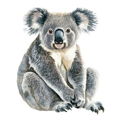 watercolor of Koala draw, isolated on a white background. © nuvex