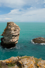 Naklejka premium Beautiful rocks on seashore in village Tulenovo in Bulgaria