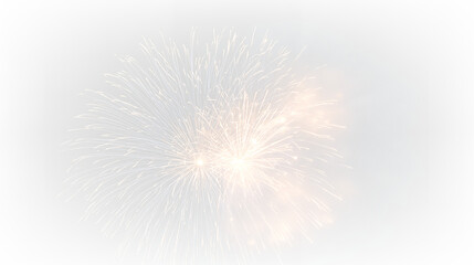 Obraz premium Bright fireworkburst on transparent background with glowing particles spreading outwards at night