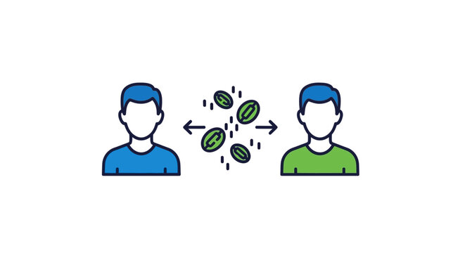 Two Men Exchanging Money Illustration.