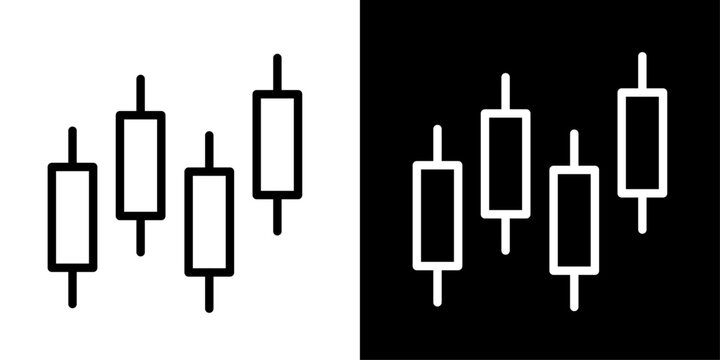 Candlestick chart icon with trading bars, for stock trading, market analysis, and forex candlestick apps