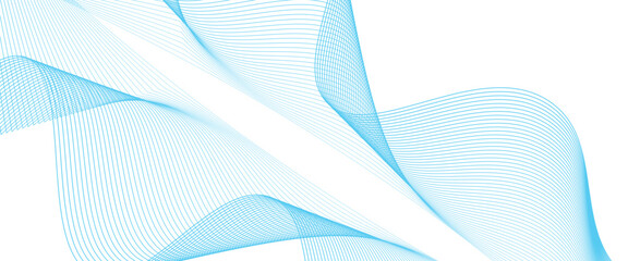 Fototapeta premium Abstract vector background with blue wavy lines. Blue wave background. Blue lines vector illustration. Curved wave.