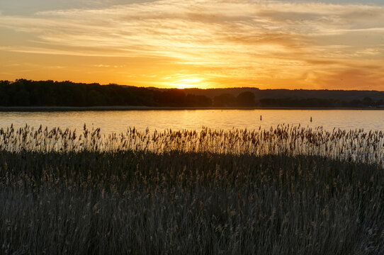 Sonnenuntergang am Bodden in Baabe auf R&uuml;gen