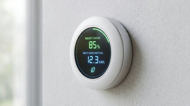 Digital Air Conditioner Remote Control Panel with Temperature Display, Electronic Thermostat Device for Climate Control and Energy Monitoring in Modern Home Technology Concept